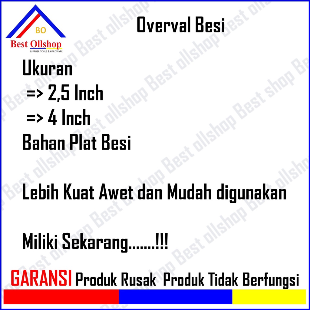 Overval Plat Kunci Pintu / Overpal Cantolan Gembok / Overvall Kait Cantelan Tempat Gembok Murah