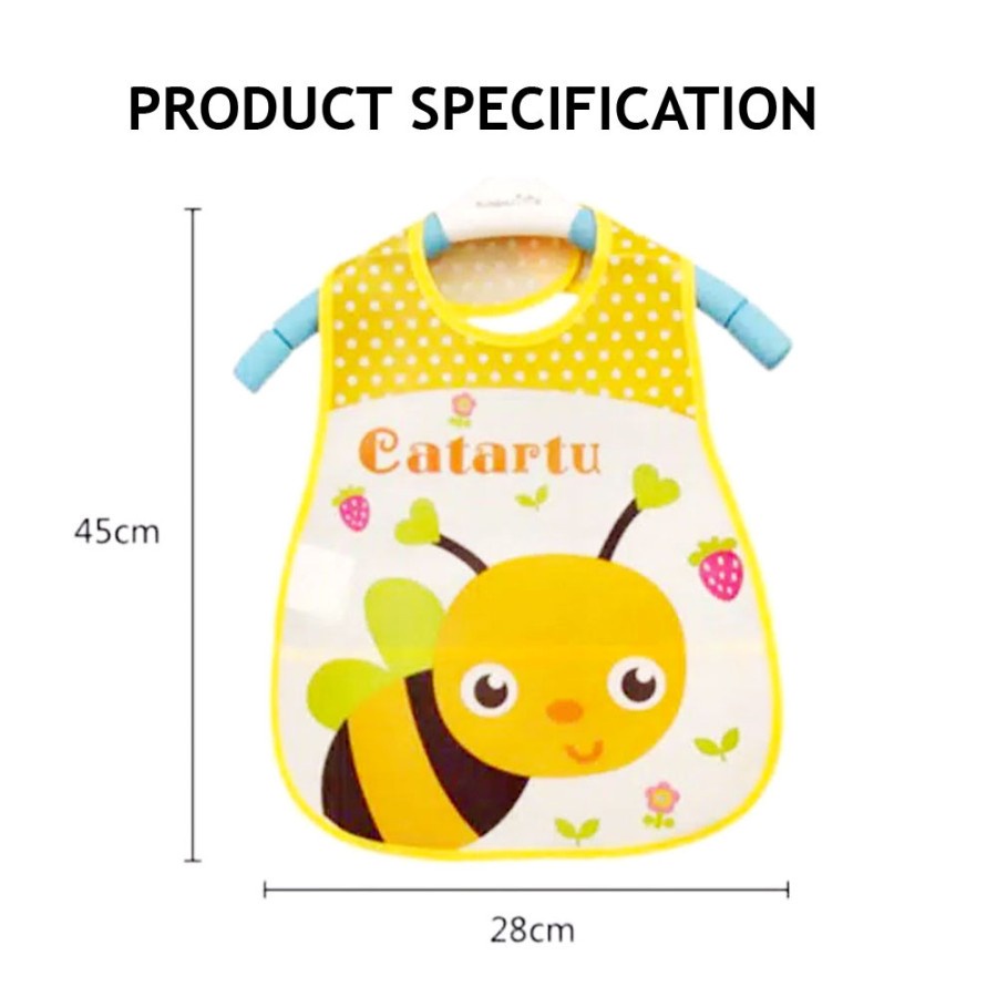 Celemek Plastik Waterproof Bayi Bib Slabber Tatak iler Apron Alas Makan Slaber Plastik