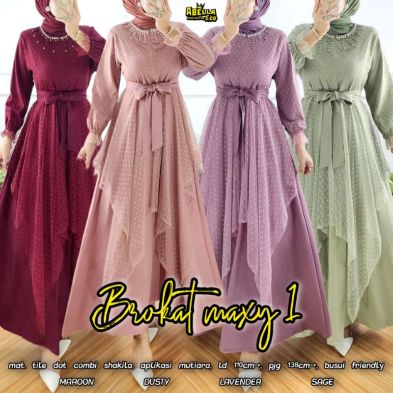 Gamis Tille mix Syakila/Brokat Maxy 1