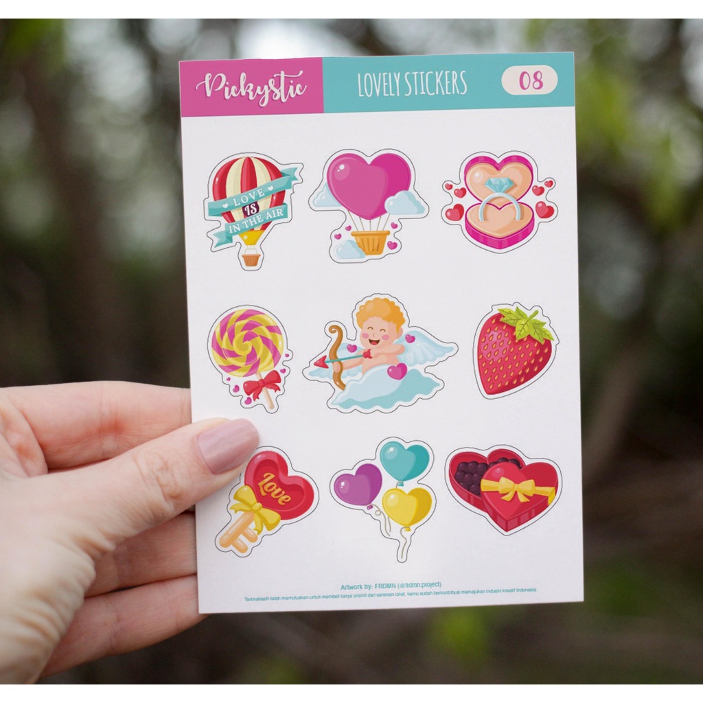 

Pickystic stiker ( 08 lovely) Sticker lucu Journal Scrapbook