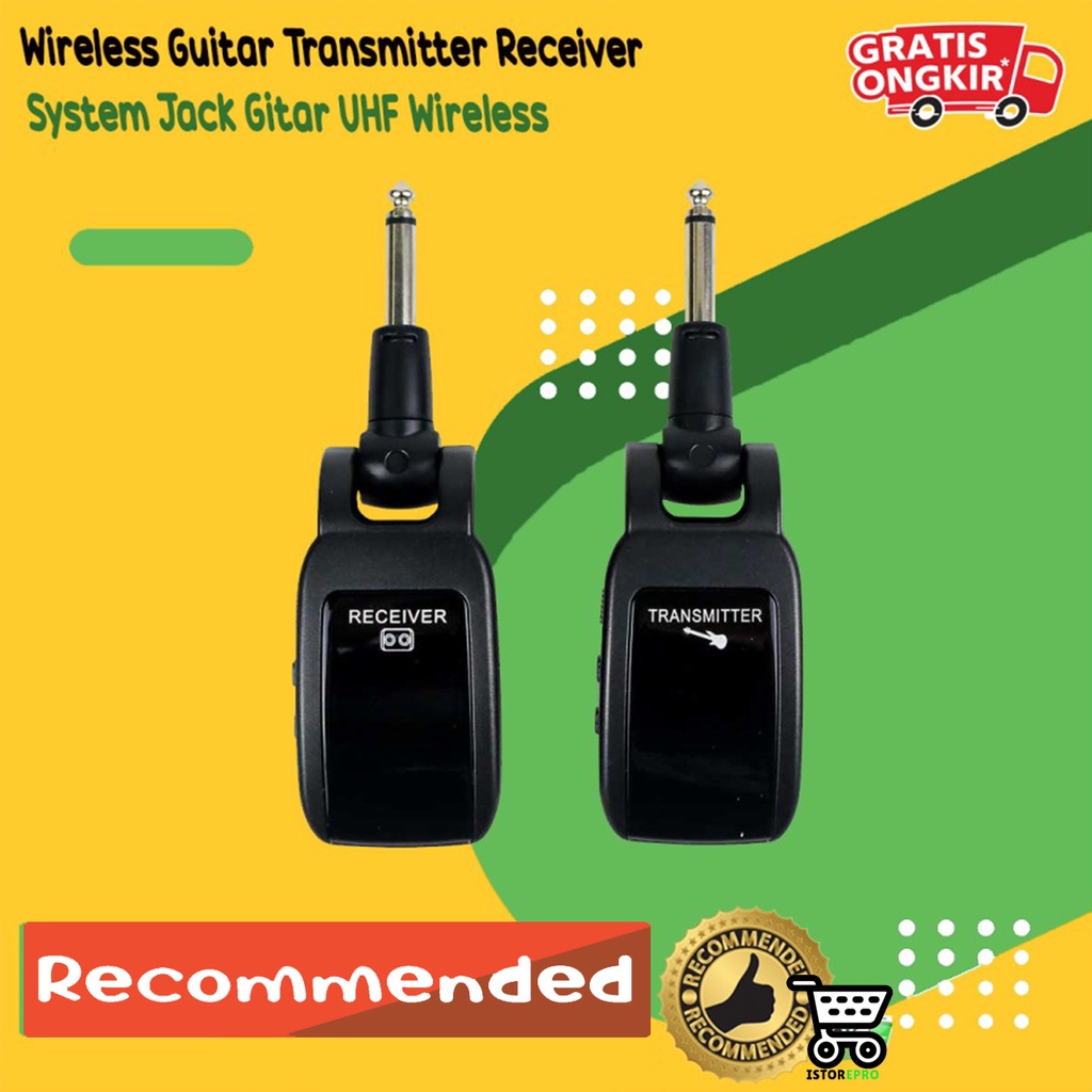 Wireless Guitar Transmitter Receiver System Jack Gitar UHF Wireless