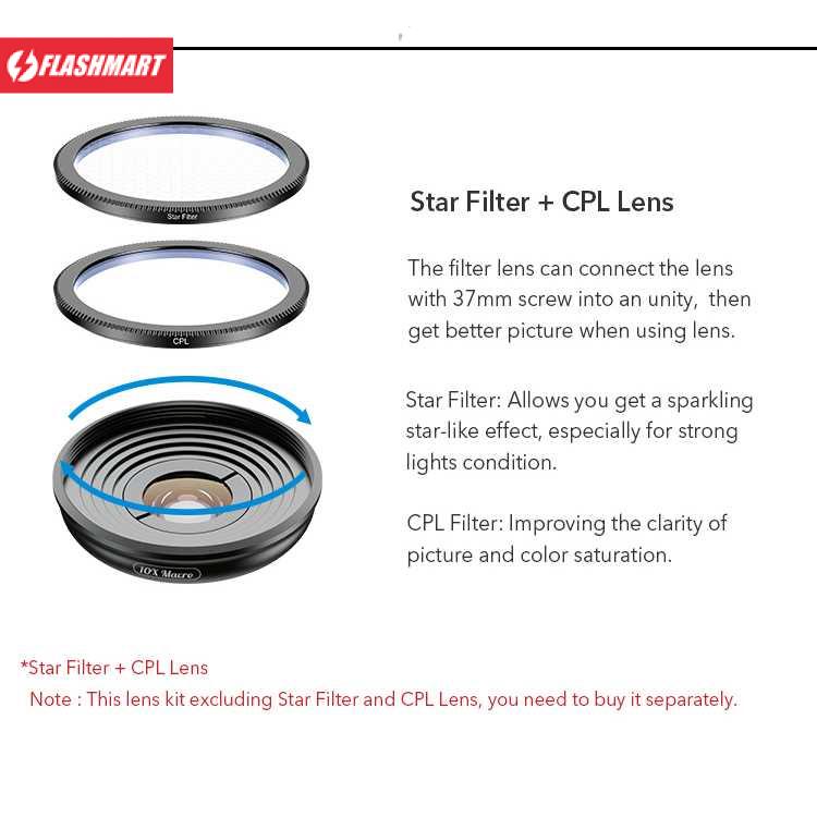 Flashmart Lensa Kamera Smartphone Universal Clip 10X Macro Lens - APL-HB10X