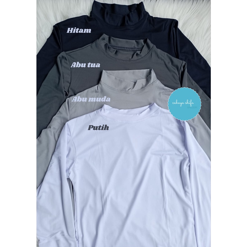 Manset baju / badan /dalaman baju lengan panjang high neck All size fit to L