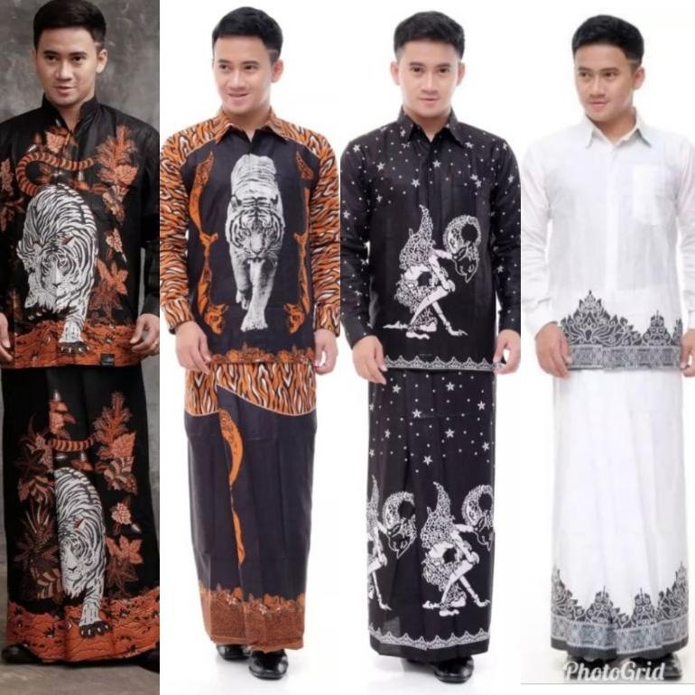 BIG PROMO I89 Setelan Baju Koko dan Sarung Dewasa Motif Wayang Sedeku Cangkir Kopi Motif Macan Harim
