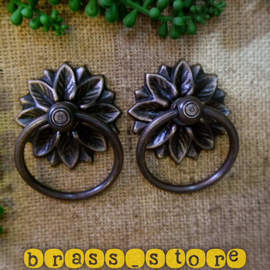 HANDLE KUNINGAN DIAMETER 6cm HANDLE PINTU GEBYOK TARIKAN LACI HANDLE PINTU JENDELA LEMARI ANTIK KLAS