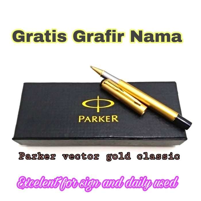 pulpen sign pen parker vector classic gold gratis grafir nama