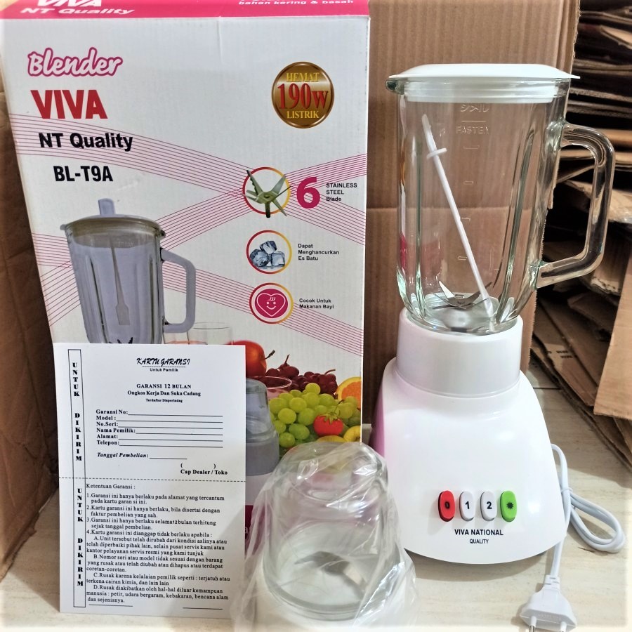 Blender Kaca 2 In 1 Murah NATIONAL Omega / VIVA BL-T11A / BLT11A Blender Bubur Bayi / Jus Buah / Juicer