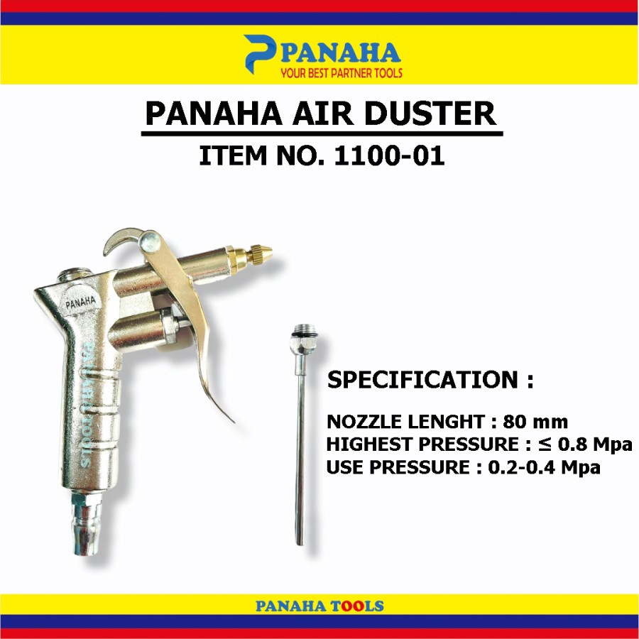 Panaha Air Duster Gun Tembakan Alat Tiup Debu Angin Bengkel + Coupler1100-001