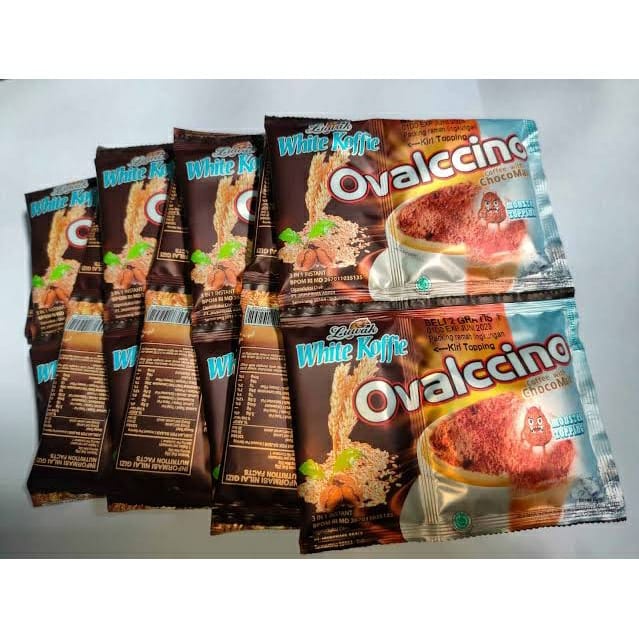 

OVALCCINO LUWAK KOPI LUWAK WHITE KOFFIE OVALCINO COFFEE 3 IN 1 INSTANT COFFEE WITH CHOCOMALT CHOCO MALT MONSTER TOPPING PER RENCENG BUBUK KOPI INSTAN 3IN1