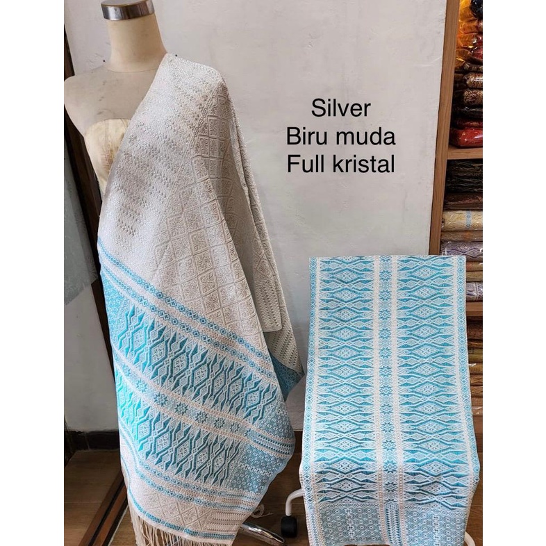 Tumtuman Biru Muda Full Kristal