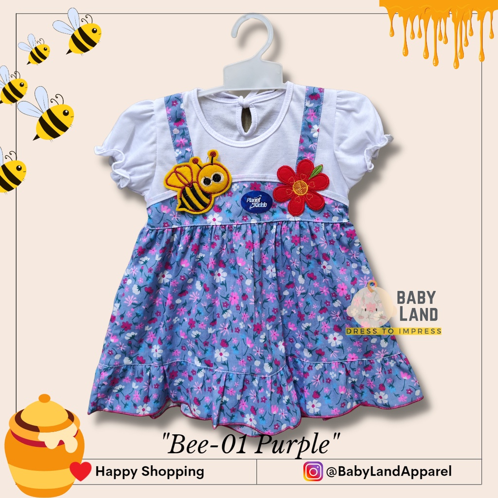 (Big Bee-01) Dress bayi perempuan 12-24 bulan 1-2 tahun  / baju bayi anak perempuan lucu Planet Kidz