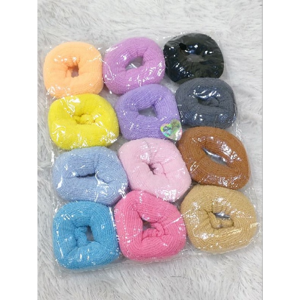 ikat rambut donat tebal rainbow