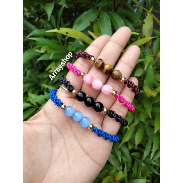 Gelang Tali variasi batu alam 0.2gram "Semar jawa"