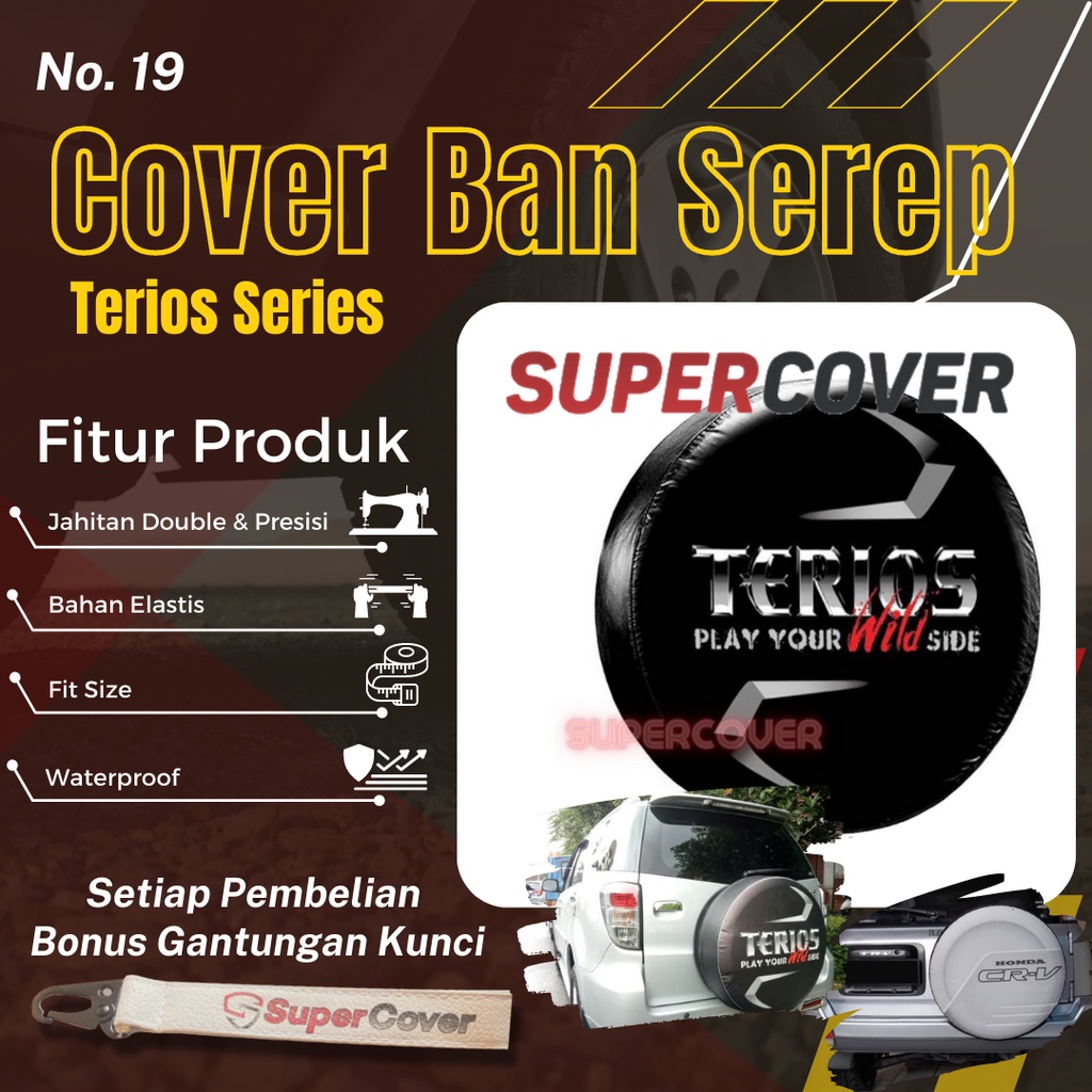 Sarung Ban Serep Daihatsu Terios Cover Ban Serep Kulit Sintetis Daihatsu Terios 19 Penutup Pelindung