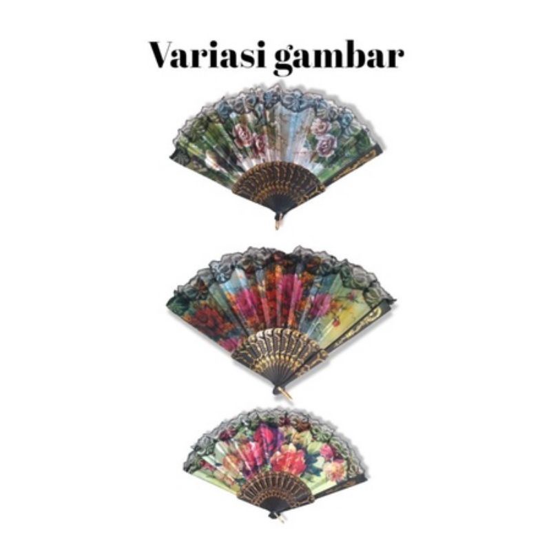 Souvenir Kipas Spanyol Itam.Kemasan Box