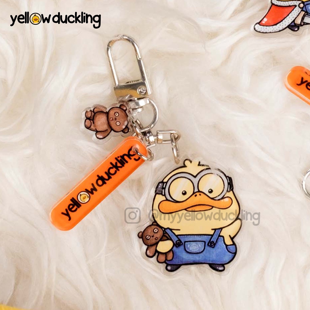 KEYCHAIN - MINTIKON TEDDY BOB - YELLOW DUCKLING MR. ITIK - BROOCH / PIN ENAMEL ALLOY - KAWAII MERCHA