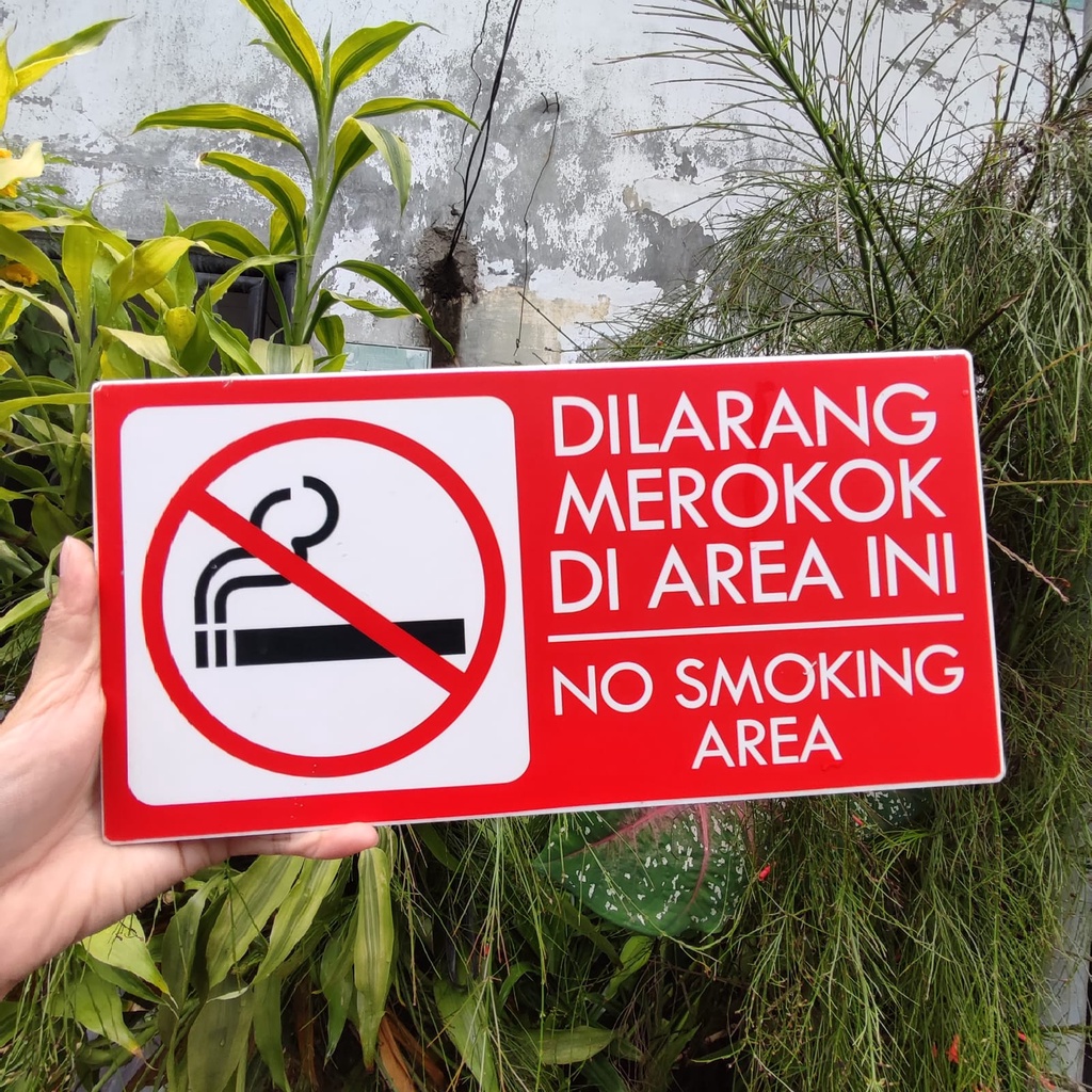 PAPAN AKRILIK SIGN-BOARD PAPAN RAMBU AKRILIK DILARANG MERO KOK