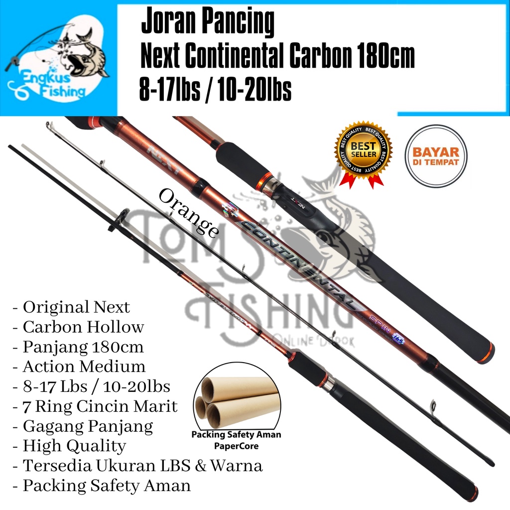 Joran Pancing Next Continental 180cm (8-17lbs / 10-20lbs) Carbon Murah - Engkus Fishing