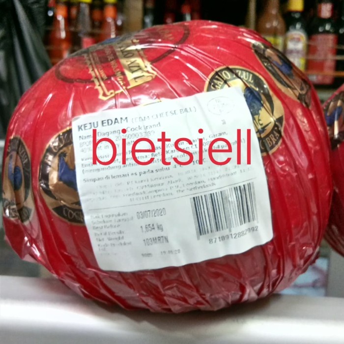 

Best SELLER keju edam apel ayam emas brand repack 250 gr