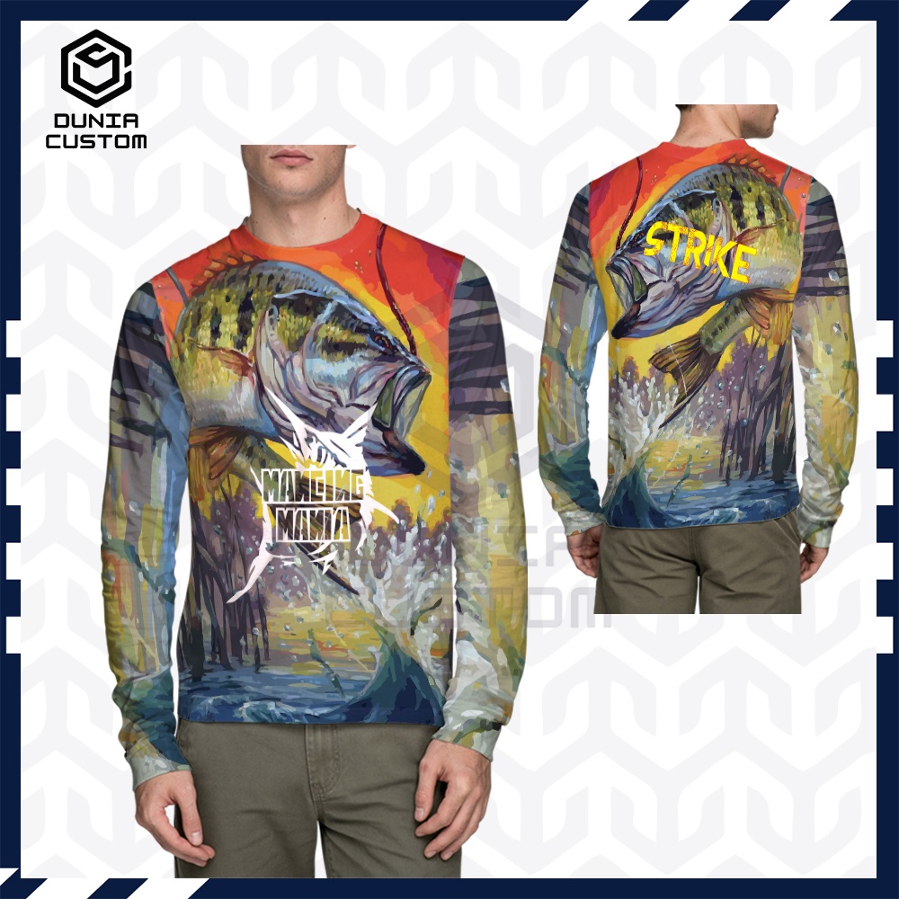 KAOS FISHING MANIA MANCING IKAN ALAT PANCING JANGKAR KAPAL LAUT OLAHRAGA TERBARU 3D Jersey Kaos Pria