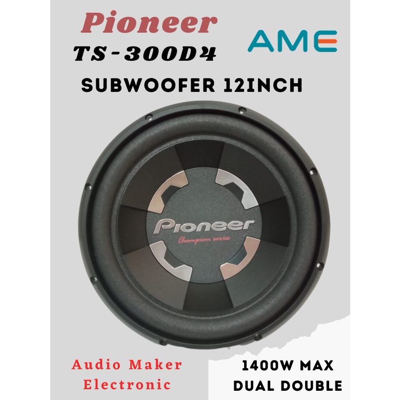 Subwoofer Pioneer 12 inch TS 300D4 Double Voice Coil Double Magnet