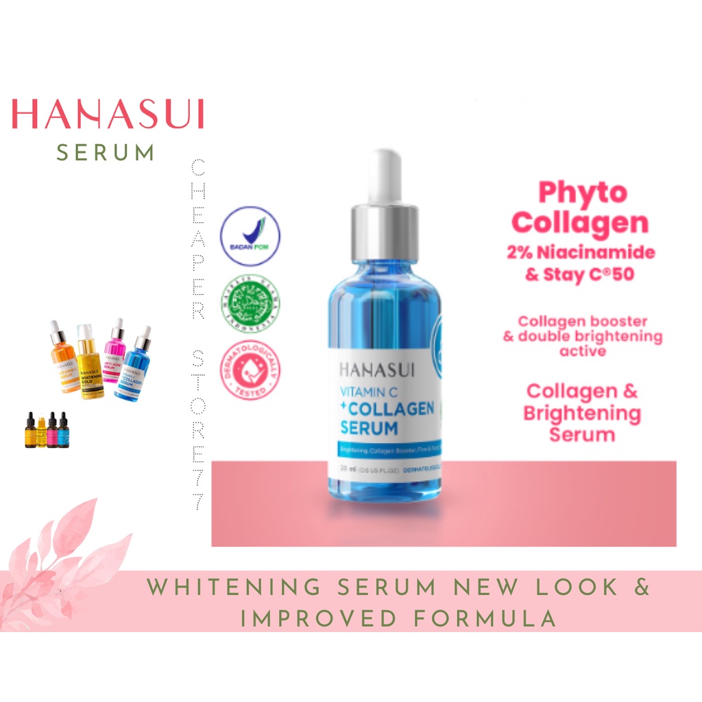 HANASUI - SERUM 4 VARIANCE - VIT C - ACNE - VIT C + COLLAGEN + GOLD 20 ML - SERUM WAJAH - SERUM MUKA - SERUM PERAWATAN WAJAH