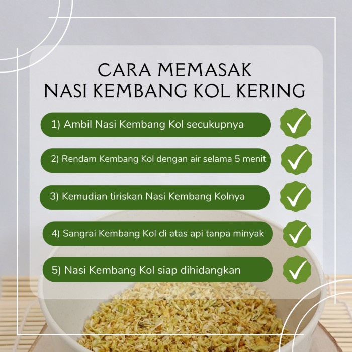 

Cauliflower Rice Dry - Nasi Kembang Kol HOTEL 200gr - Beras Diet Sehat