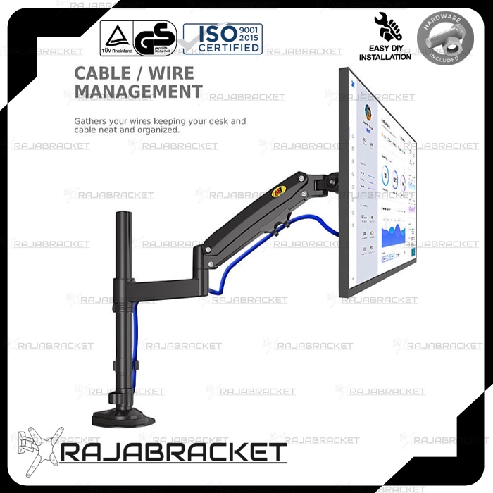 Bracket Monitor 22 - 35 inch, Single Stand Gas Spring Arm Monitor Desk Mount NB H100