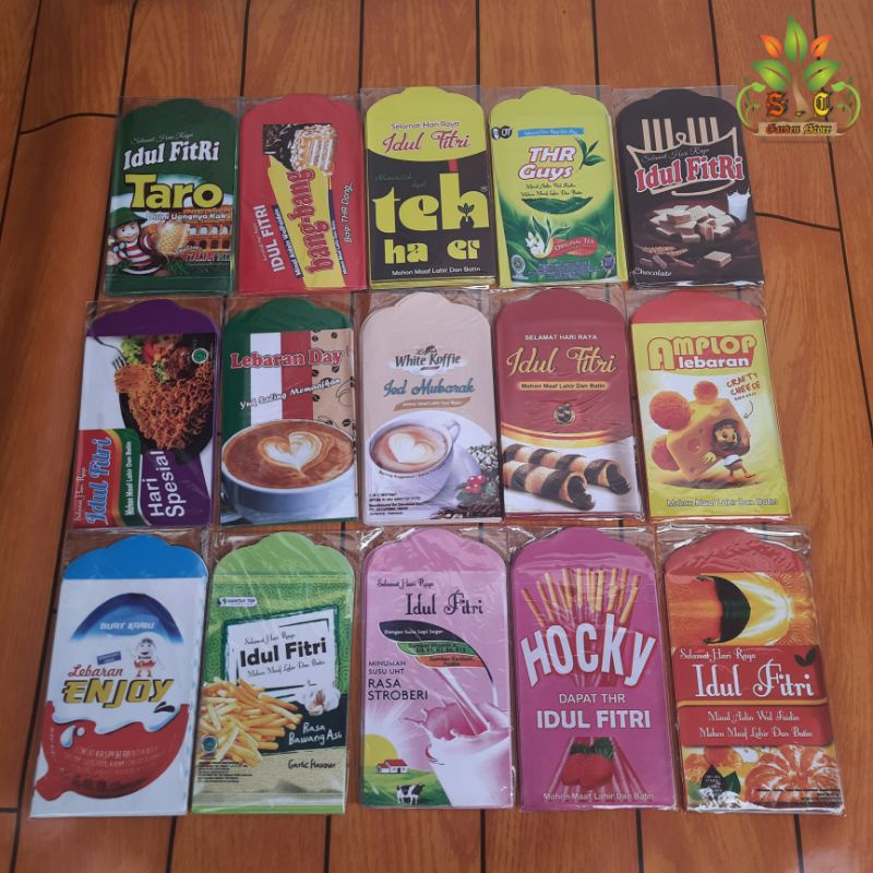 

AMPLOP LEBARAN MEDIUM UNIK MOTIF SNACK LUCU 1 PACK ISI 10 PCS | AMPLOP IDUL FITRI