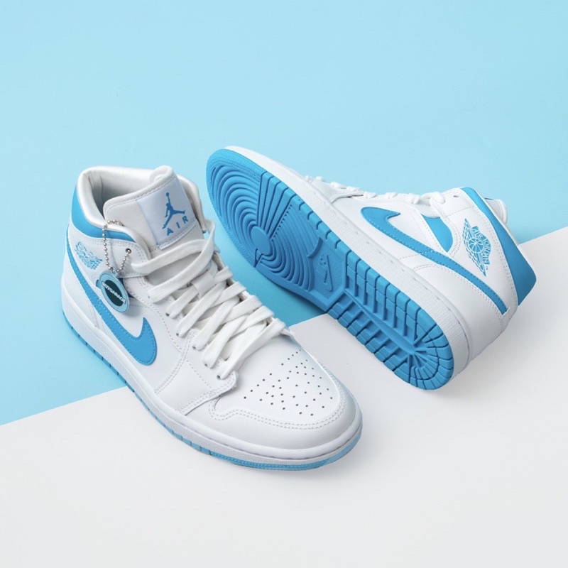 Air Jordan 1 Mid White Unc