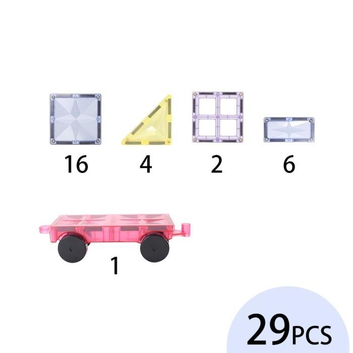 MNTL Star Magnetic Tiles 29 Pcs PASTEL TRANSPARENT Open Ended Toys