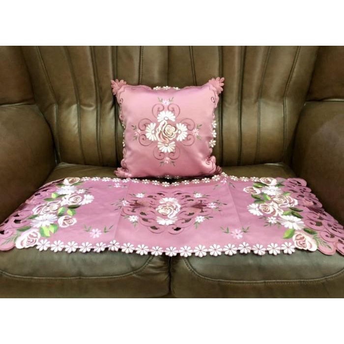 Sarung bantal kursi bordir set impor