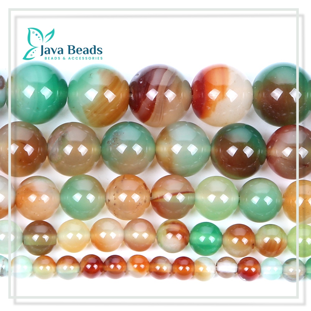 Batu Alam Pancawarna Edong Hijau 4mm 6mm 8mm 10mm
