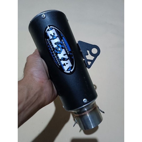 SLINCER KNALPOT ELYA RACING ORIGINAL GP MINI BLACK COATING SARANGAN SEPEREMPAT DIAMETER 50MM