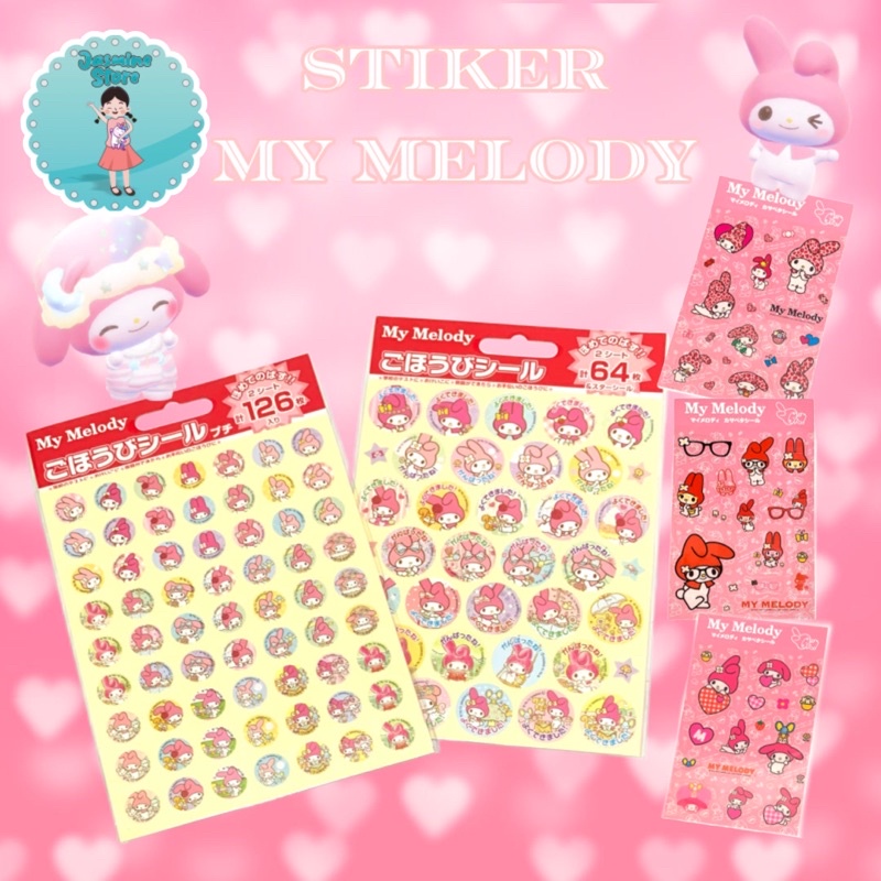 Stiker My Melody/Stiker Lucu Melody/Stiker Aesthetic/Stiker Melody