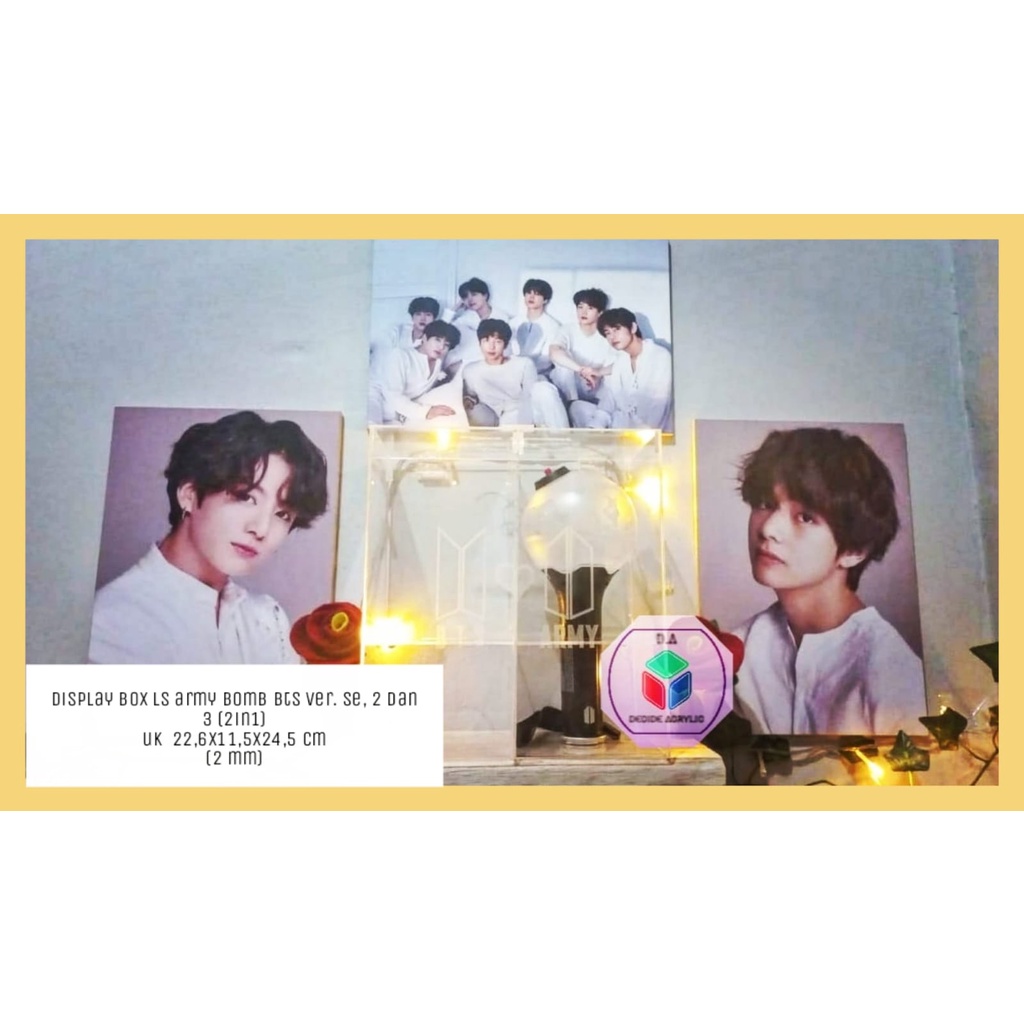 Decide Acrylic Akrilik Kotak Box Display Lightstick Army Bomb BTS Army Love Yourself Custom AB Versi