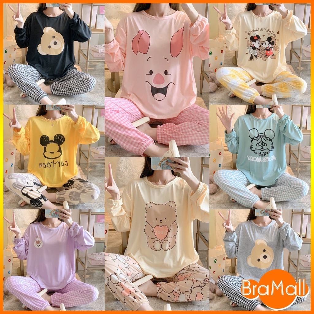 【 Bra Mall 】BM-378 Setelan Wanita Import Joger | Setelan Baju Tidur Wanita | Piyama Wanita