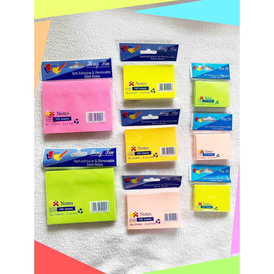 

Sticky Note Memo Pad Kertas Catatan Polos Warna
