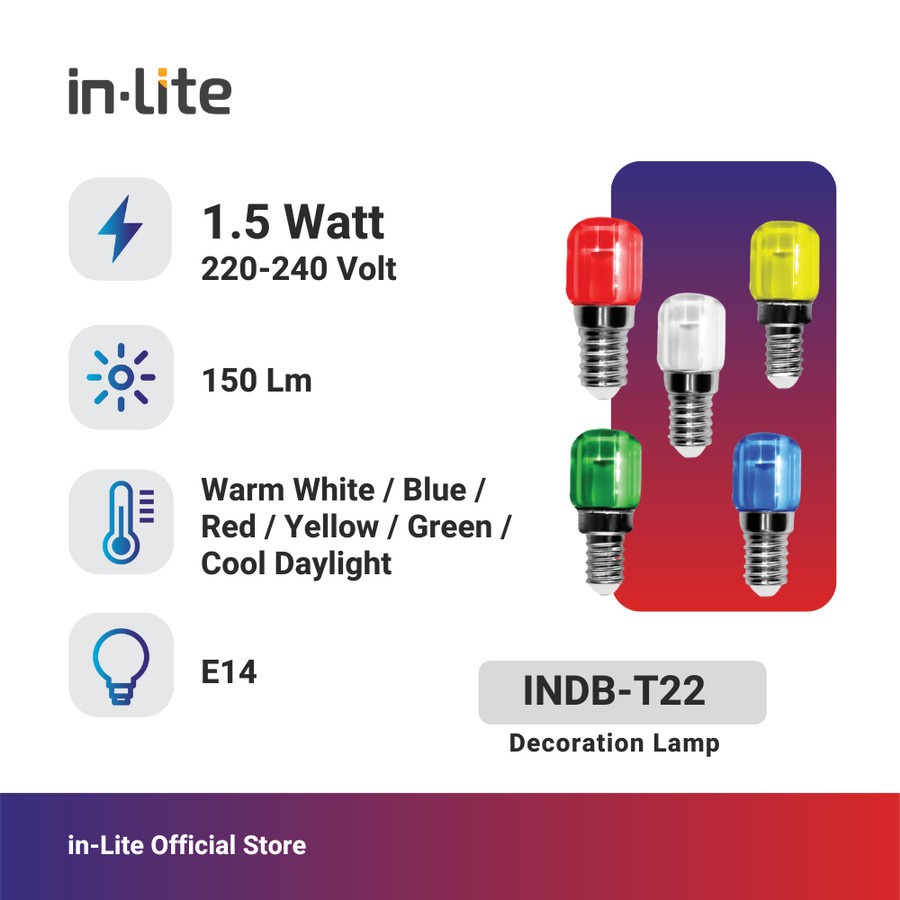 INDBT22 Lampu LED Dekorasi Kulkas E14 1,5w Inlite
