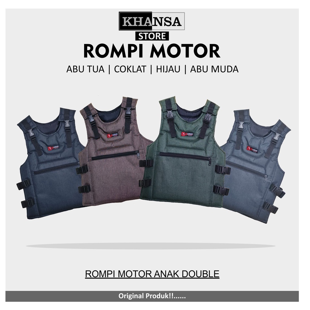 Rompi Motor Anak Loreng Abu Bagus Murah Body Protector Anti Angin