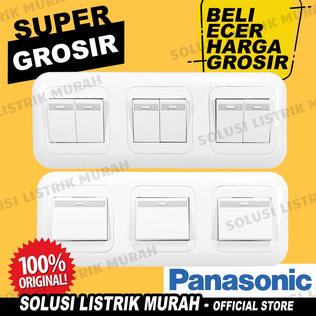 Panasonic Saklar Engkel / Seri Isi 3 Saklar Single / Double Inbow / Tanam