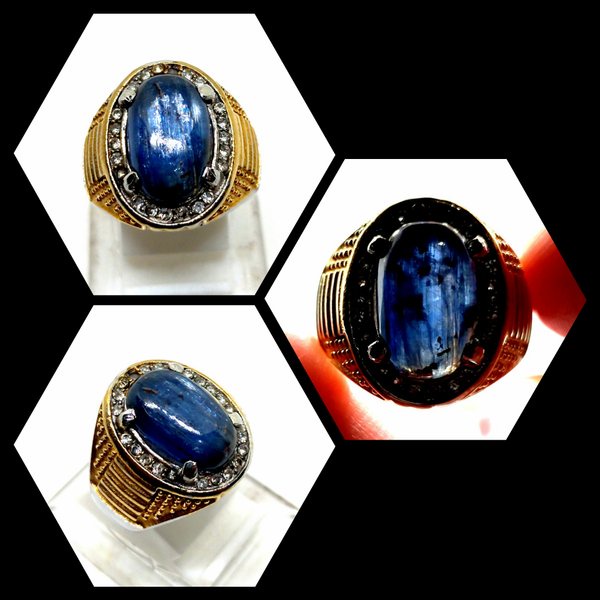 Cincin Batu Akik Natural Blue Safir Australia FS43