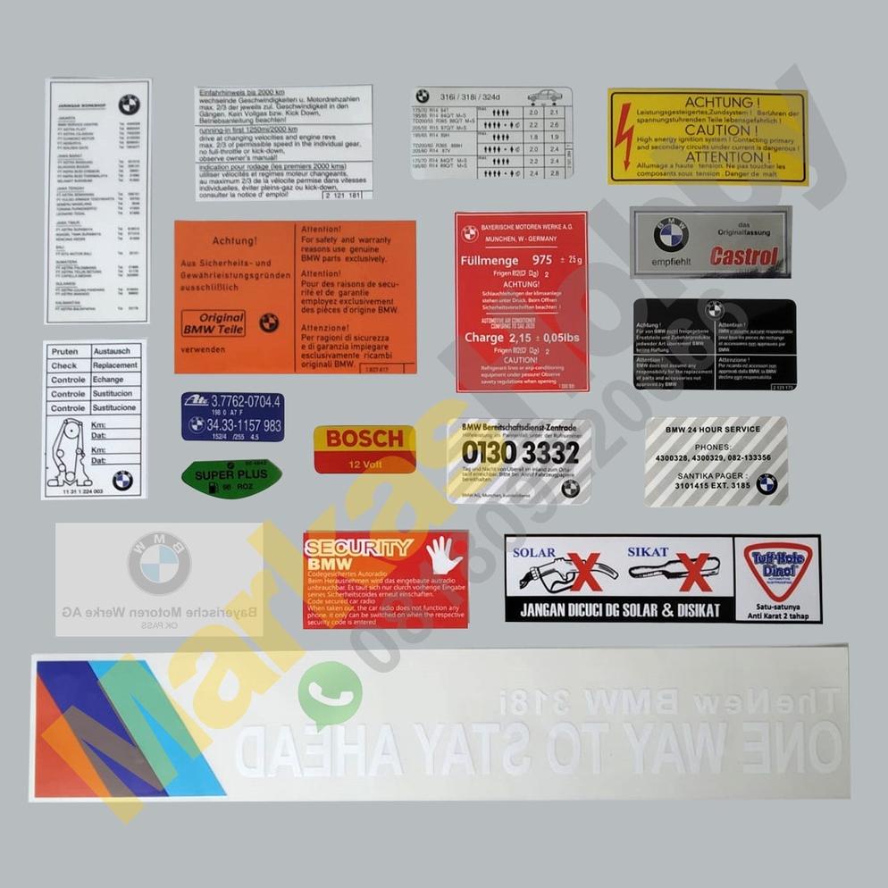 Stiker BMW E30 M10 - M40 Warning Set