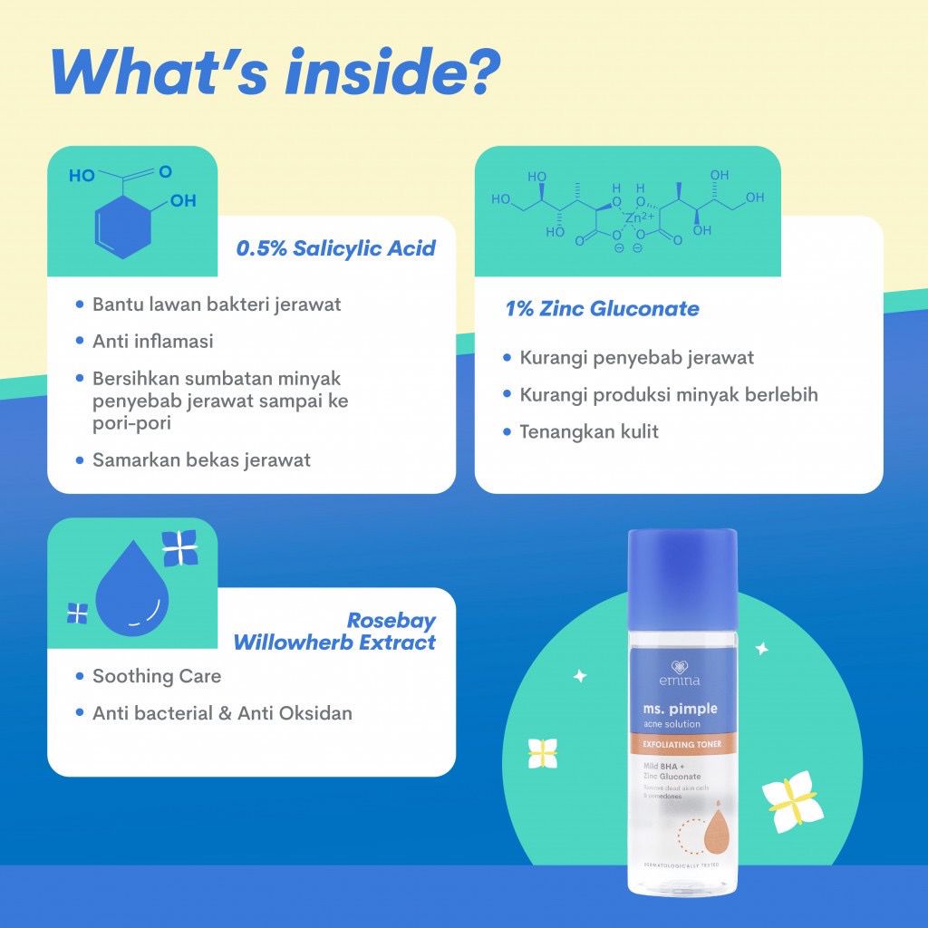 Emina Ms. Pimple Acne Solution Eksfloliating Toner