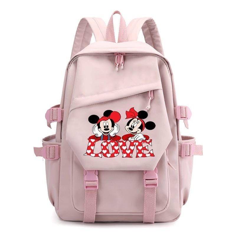 JS - Ransel Mickey Mouse Tas Bahu Mode Lucu 3D Gambar Kartun Tas Sekolah Minnie Ransel Sekolah Siswa Mochilas