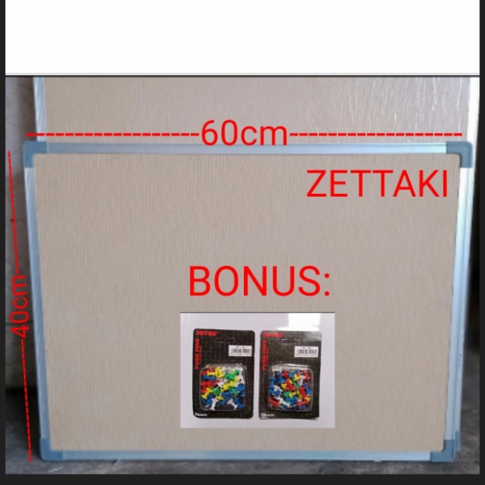 

Softboard Cork Pin Board/Papan Mading Gantung ZETTAKI 40x60cm