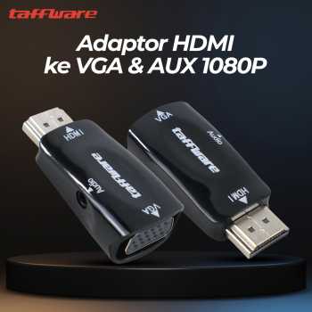 Converter HDMI to VGA with Port Audio - Full HD 1080p (Hitam )