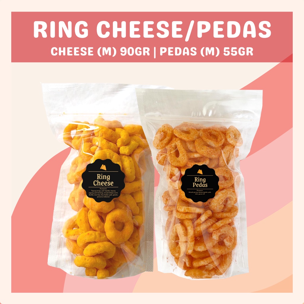 [DELISH SNACKS] Ring Cheese / Pedas (M) / Snack Cemilan / Camilan Keju Bulat / Kerupuk Ikan Pedas Asin Gurih