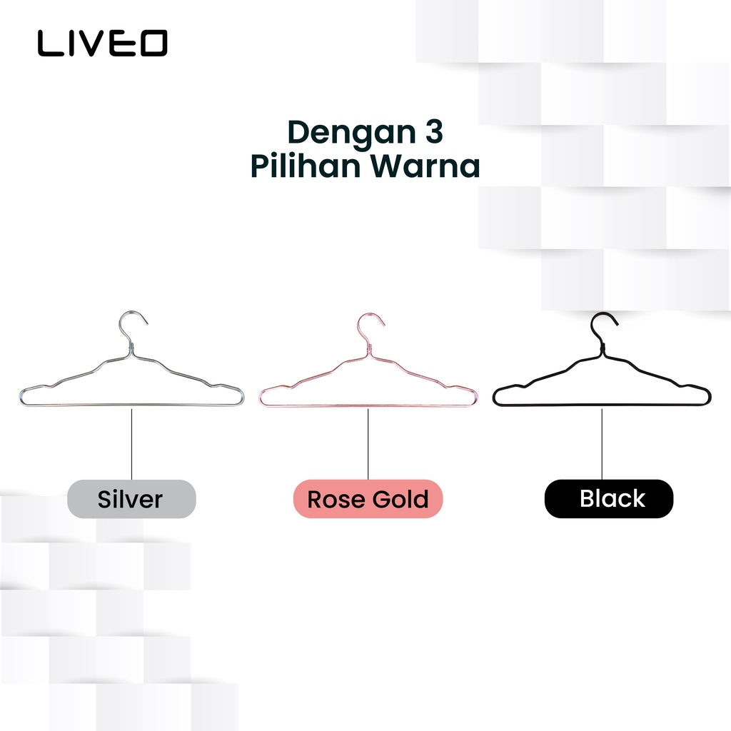 LIVEO Gantungan Baju Hanger Alumunium Anti Karat