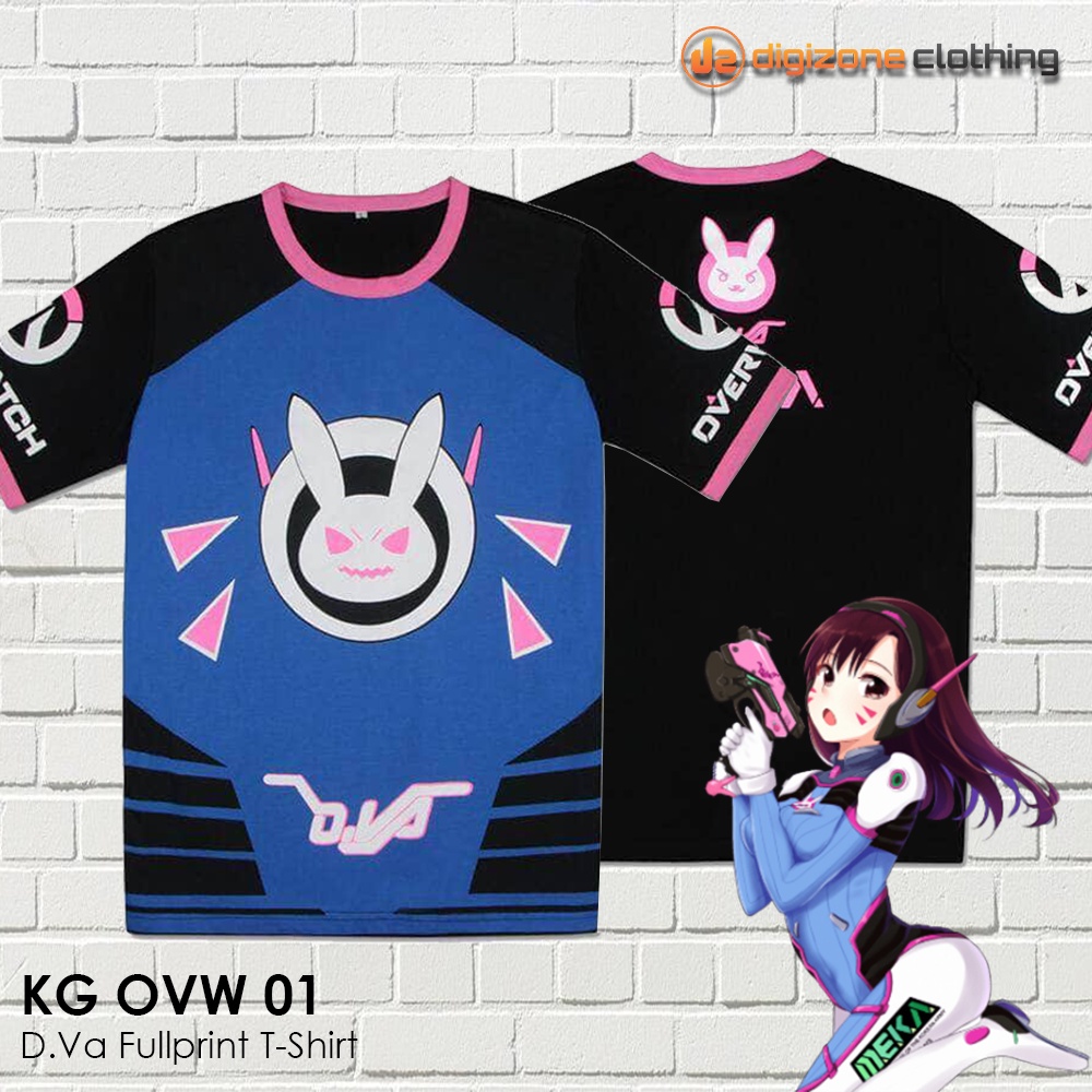 Kaos Game Overwatch D.Va Semi Cosplay Fullprint